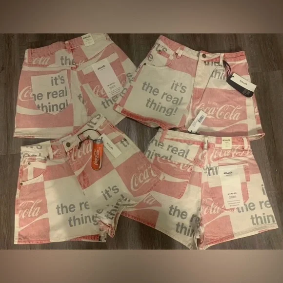 Rollas Mirage Coca-Cola Denim High Waist Jean Shorts Size 26 NWT vintage inspire - Picture 4 of 4